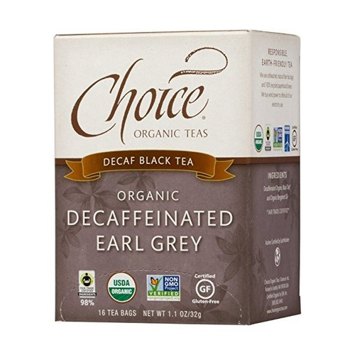 Elección Orgánica Descafeinado Earl Gray, Box 16-count (paqu