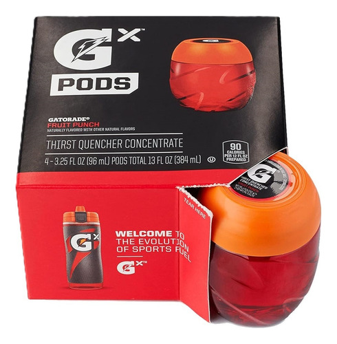 Gatorade Gx Pods - Fruit Punch - Pack de 4 - Listo