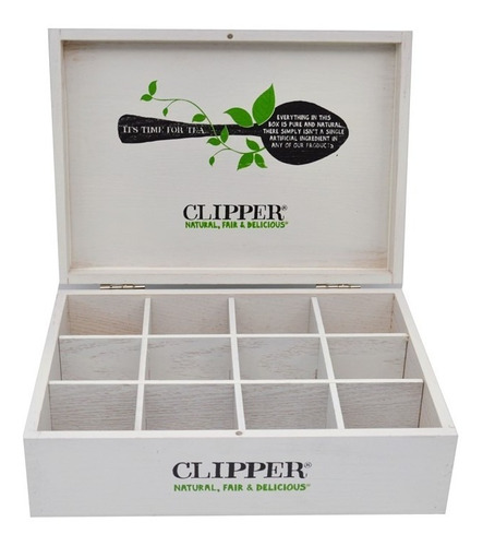 Clipper Caja De Madera Con 12 Divisiones Para Té Vacía /qtq 