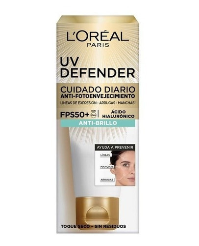 Protector Solar Loreal Paris Uv Defender +50 Antibrillo 40g