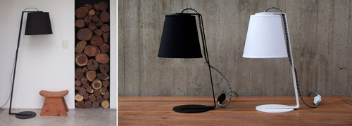 Lampara Mesa Escritorio Veladores Modernos Kinu Colores Lds Estructura Negro