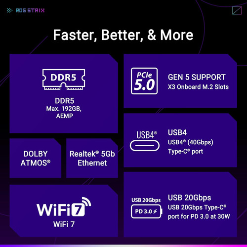Asus Rog Strix B850-e Gaming Wifi Amd Am5 B850 Atx Mãe...