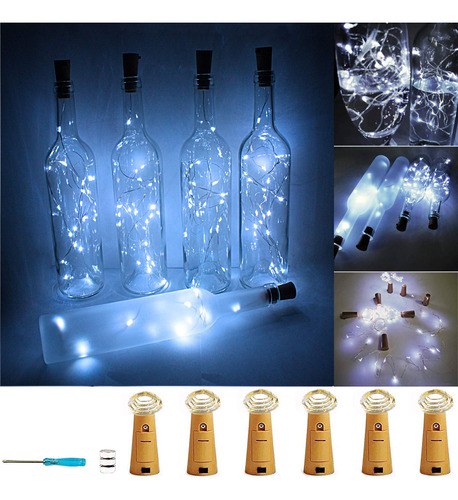 Luces Para Botellas De Vino Con Corcho, 20 Luces Led De Alam