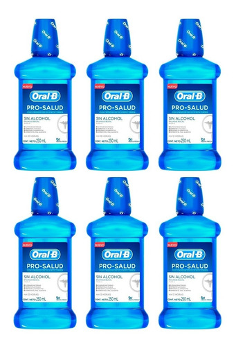 Oral B Pro Salud Kit X 6 Enjuague Bucal Dental Menta X 250ml