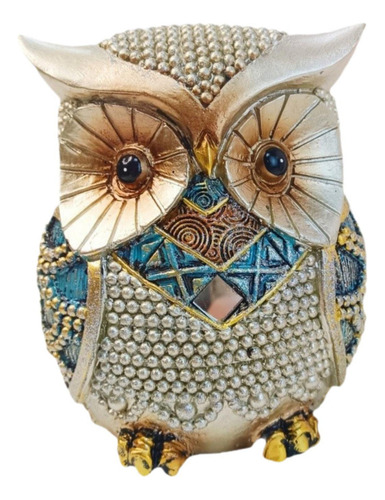Q Estatua De Búho En Miniatura Figurina De Búho Plata