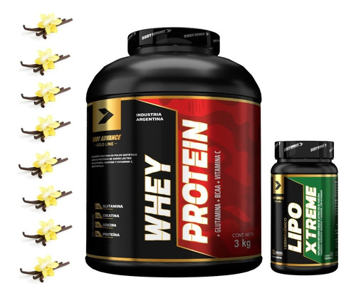 Whey Protein 3 Kg ( Proteína Pura ) + Lipo Five 60 Comprimidos. Body Advance