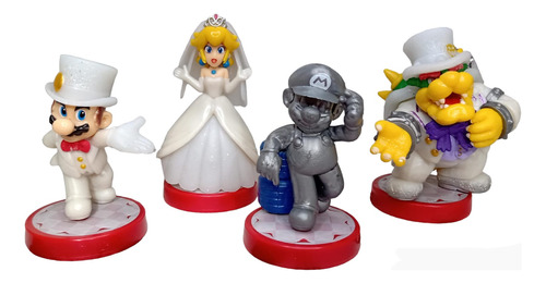Coleccion X 4 Figuras Matrimonio Bowser - Super Mario Bros