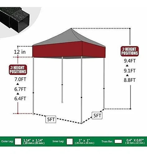 Carpa Desplegable Eurmax De 5 X 5 Ez, Toldo Instantáneo Para