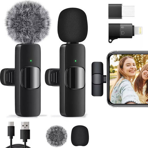 Nopal 2pzs Micrófono De Solapa Inalámbrico Para Ios Type-c