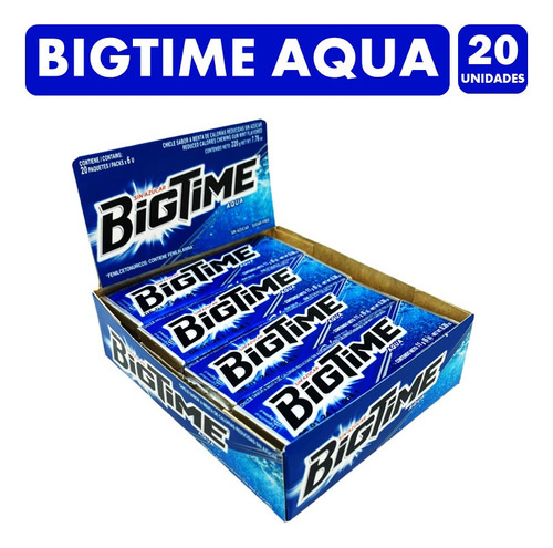 Bigtime Azul Aqua - Chicles Sin Azúcar (caja Con 20 Uni)