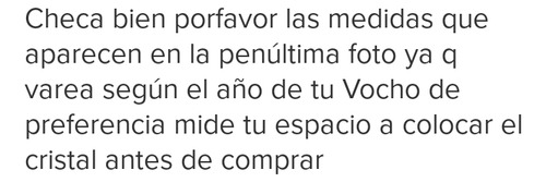Cristal De Vocho Trasero (Usado)