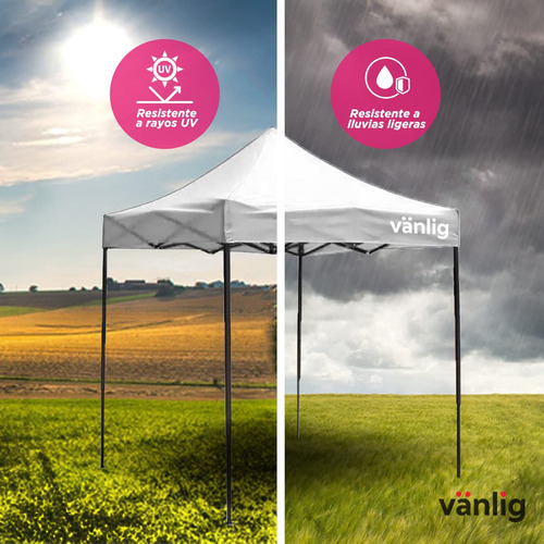 Carpa Toldo Plegable 2x2 Reforzado Impermeable Jardín Blanco