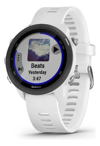 Smartwatch Garmin Forerunner 245 Music 1.2" caja 42.3mm de  polímero reforzado con fibra blanca, malla  white de  silicona y bisel  negro