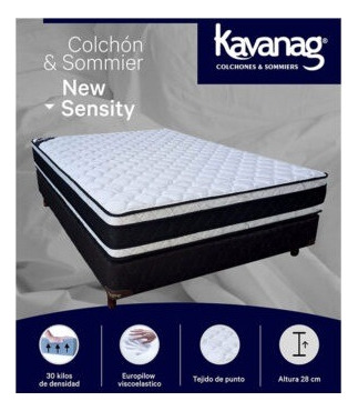 Colchon Sensity 2.00x2.00x28 Azul Acero