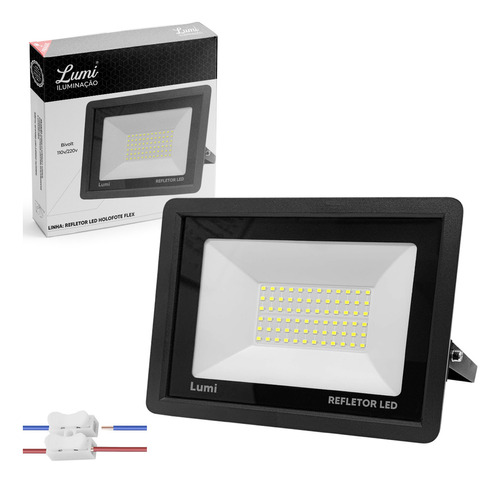 Kit 10 Refletor 200w Holofote Bivolt Porva Dágua Branco Frio Cor da carcaça Preto Cor da luz Branco-frio 110V/220V