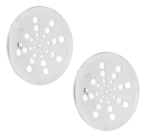 Kit 2 Grelha Para Ralo Redonda 10x10 Com Fecho Rotativo Abre E Fecha Em Aço Inox