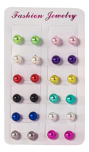 Paquete De 5-6 12 Pares De Aretes De Perlas Surtidas Aretes