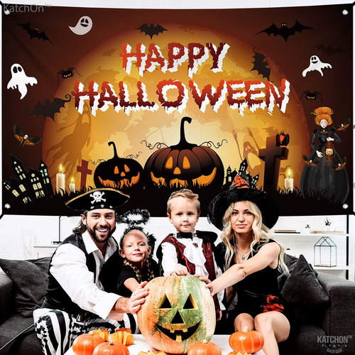 Katchon, Con Tela De Halloween Feliz Y Embrujada - Xtralarge