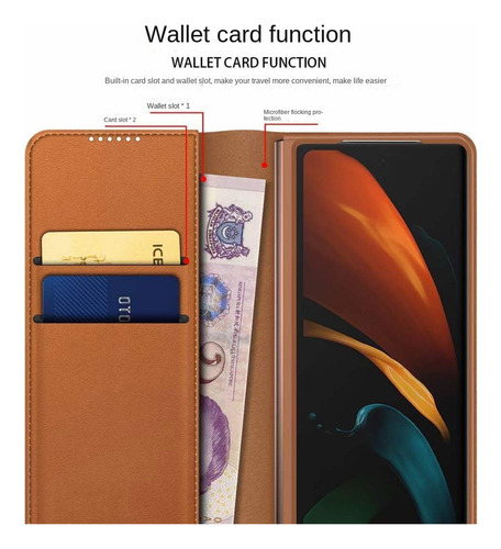 Estojo Com Inserção De Cartão Dividido Para Samsung Zfold5