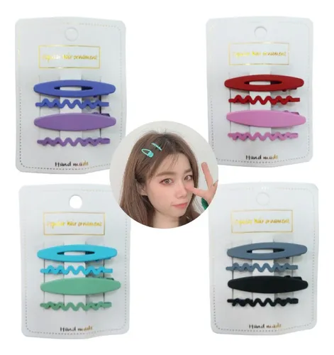 comprar Set 4 Trabas Pinches Lisos Mate \u002F Colores