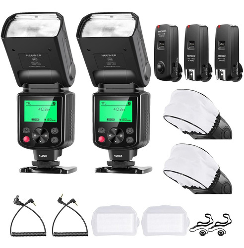 Kit 2 Flash Speedlite Ttl Neewer Nw-670 Canon Dslr, Lcd