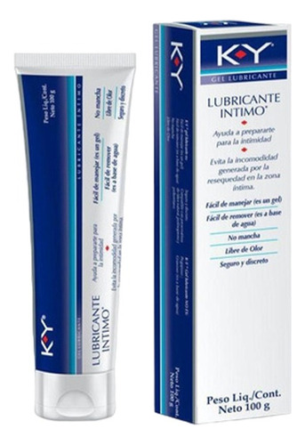 Gel Lubricante Íntimo K-y A Base De Agua Envase 100 Gr