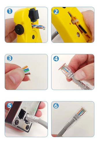 Kit De Pinzas Ponchadora Crimpadora Rj45/11/12 Para Cat5/6