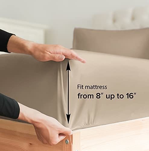 Sabanas Con Fundas De Almohada Para Cama Individual Beige