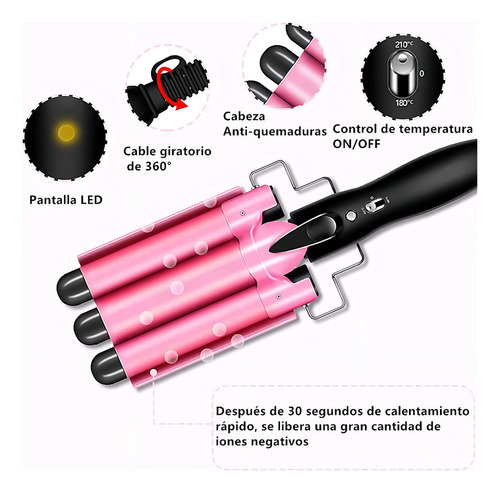 Baidai Rizador De Pelo, Lagom Ga-002 Ondas Cerámica Con