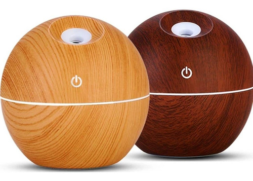 Humidificador Difusor Esfera Madera Bambu C/ Luz Ultrasonico
