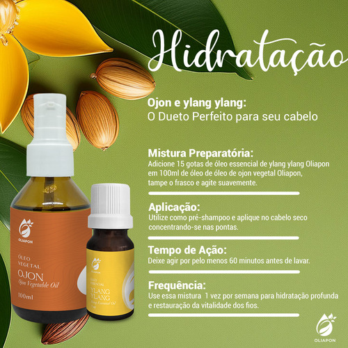 Óleo Vegetal Ojon Tratamento Capilar Natural 100ml Oliapon