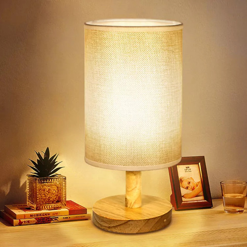 Lámpara De Mesa Con Luz Nocturna Usb Decorativa De Madera Ma