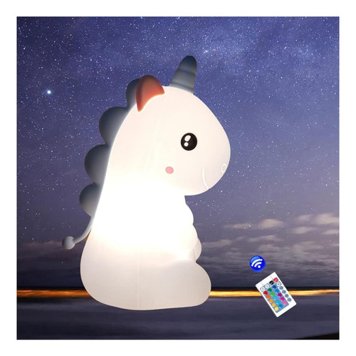 Luz Nocturna De Unicornio De Silicona De Hasdlga, 16 Colores