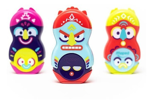 Imagen 2 de 8 de Sacapuntas Goma Loopy Fancy Maped 2 En 1 Pack