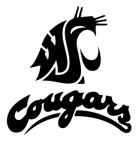 Pegatina De Pvc  Cougars  De Washington State  Para Ventanas