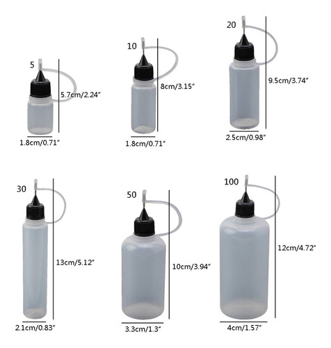 Botellas Cuentagotas De Plástico Con Punta De Aguja, 10 Uni