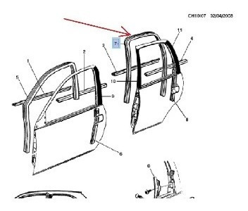 Empaque Puerta Trsero Izqu. Chevy Monza 1996--2012 Gm Parts