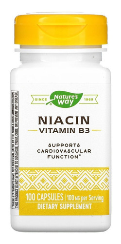 Niacina (vitamina B3) 100 Caps 100 Mg Niacin Vitamin B3