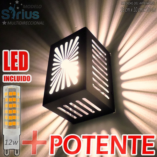 Aplique Exterior Moderno Efecto Explosivo Potente Led 12watt