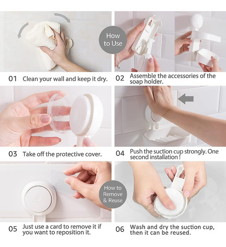 Jabonera Para Ducha Doble Capa Ventosa Montada Perforación