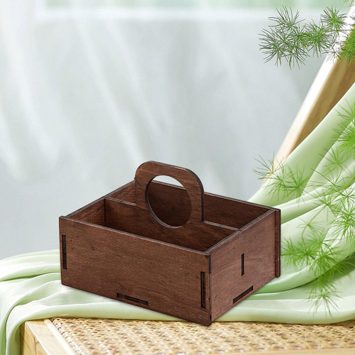 Organizador De Escritorio Wood Desktop Box 1 Capa Con Mango
