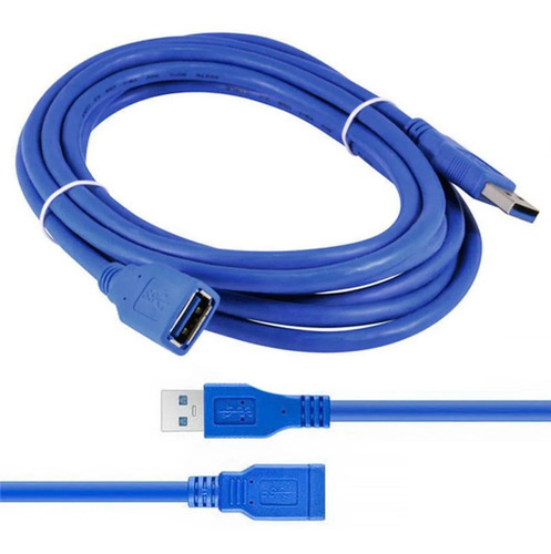 Cable Datos Extensión Usb 3.0 Macho A Hembra Tipo A-a 3 Mts