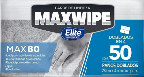 Paños Reutilizables Maxwipe 60 Interc X 50 Hojas 6288 Elite