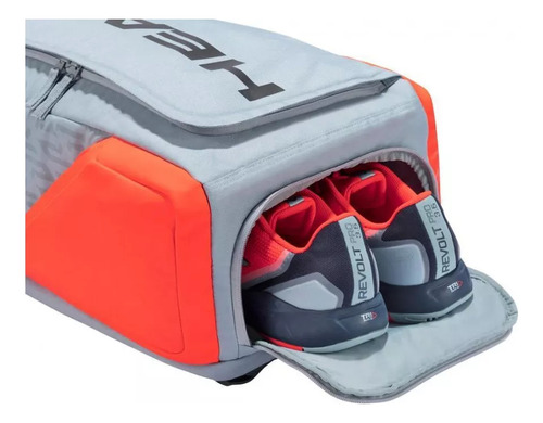 Mochila Head Cinza E Laranja Para Raquetes