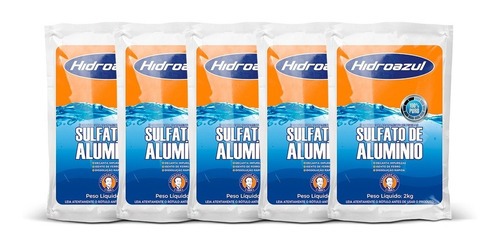 Imagem 2 de 3 de Kit 5 Unidades - Sulfato De Alumínio 2 Kg - Hidroazul
