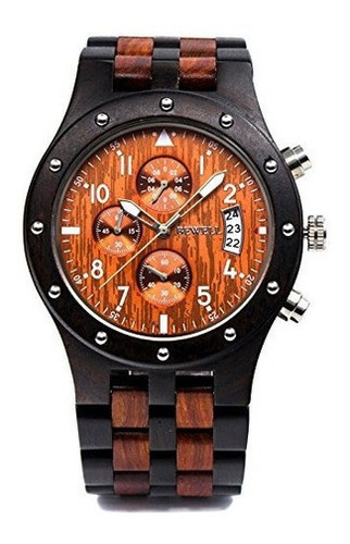 Bewell W109d Reloj De Pulsera De Cuarzo De Madera Para Hombr