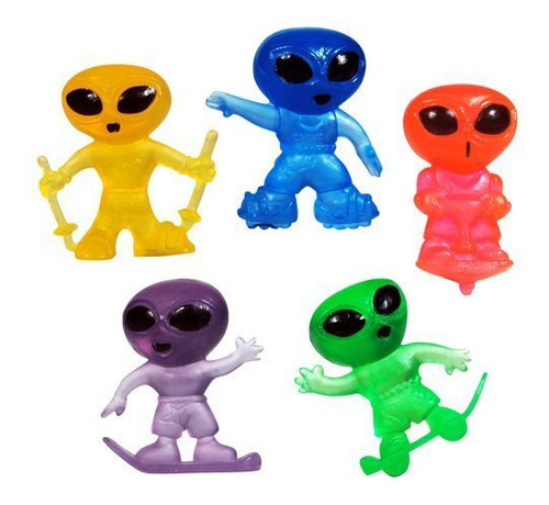 Efexs - 50 Figuras Pequenas De Alienigena, Colores Neon (paq