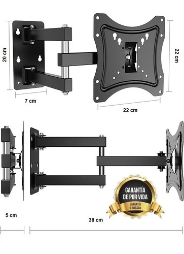 Imagen 7 de 10 de Soporte Universal Para Smart Tv 14¨a 55¨tacos Y Tornillos