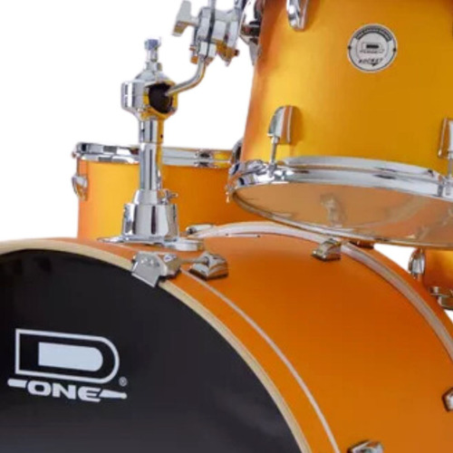 Bateria Acústica D-one Dr22 Com Banco Laranja Sparkle Rocket