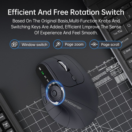 Ratón Inalámbrico Bluetooth Para Juegos Monster M2 Pro